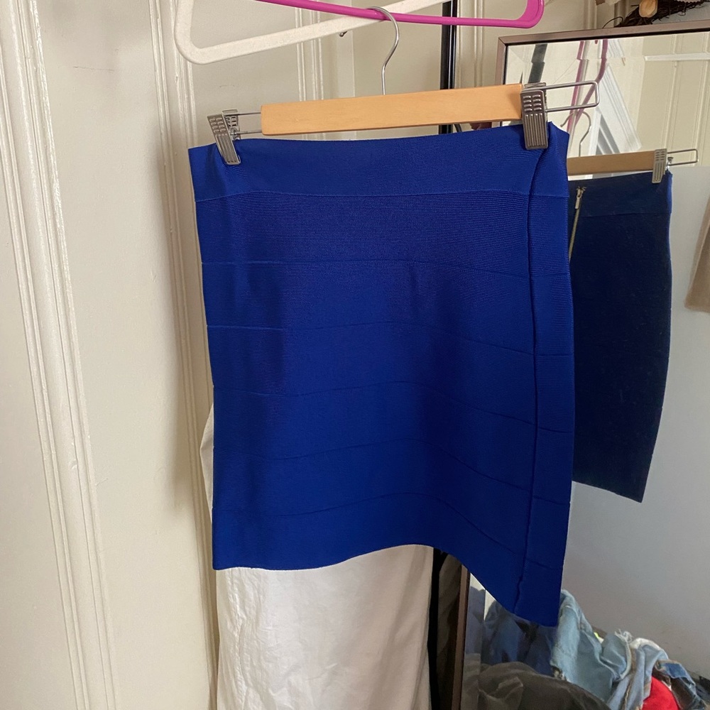 Blue bodycon skirt